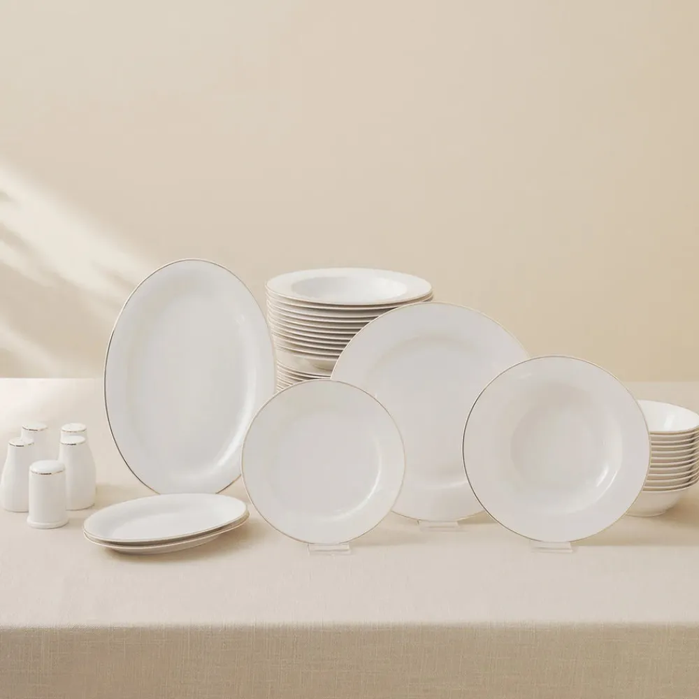 Karaca Lexi 56-teiliges Tafelgeschirr-Set für 12 Personen Gold Discount