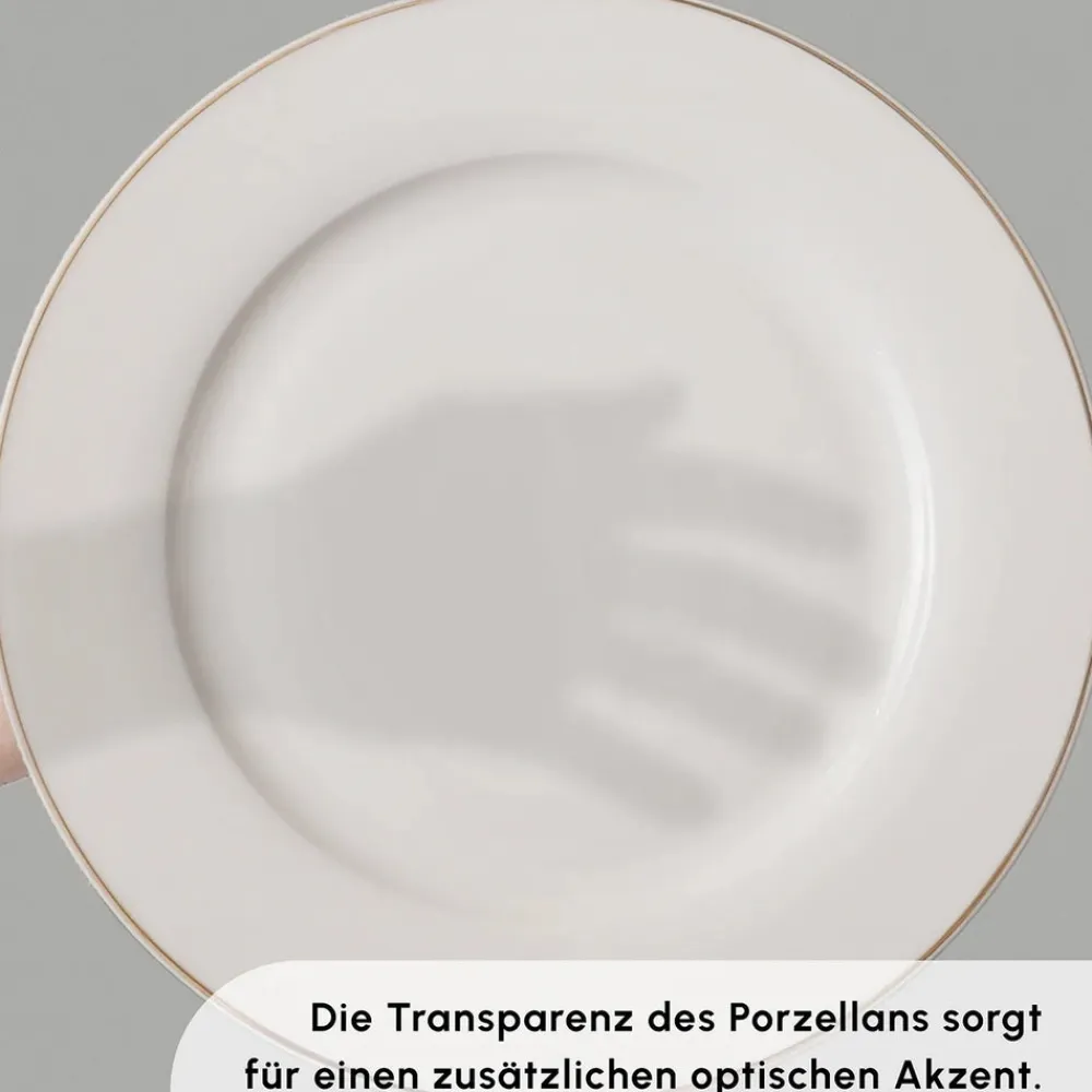 Karaca Lexi 56-teiliges Tafelgeschirr-Set für 12 Personen Gold Discount