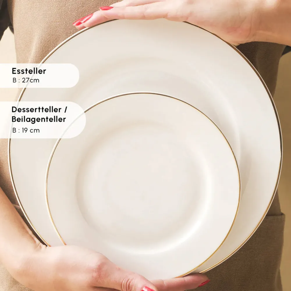 Karaca Lexi 56-teiliges Tafelgeschirr-Set für 12 Personen Gold Discount