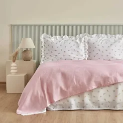 Karaca Lidya Bettwäsche-Set aus 100 % Baumwolle, Doppelbett, Rosa Online