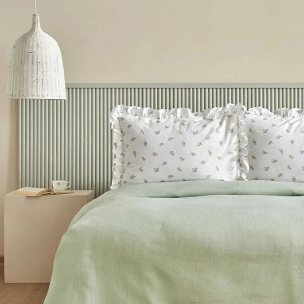Karaca Lidya Bettwäsche-Set aus 100 % Baumwolle, Doppelbett, Grün