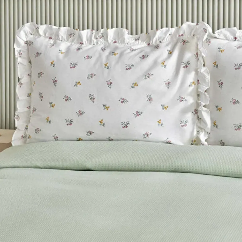 Karaca Lidya Bettwäsche-Set aus 100 % Baumwolle, Doppelbett, Grün