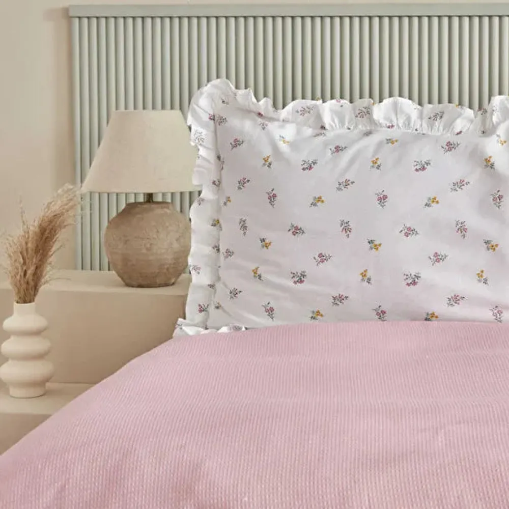 Karaca Lidya Bettwäsche-Set aus 100 % Baumwolle, Einzelbett, Rosa Clearance