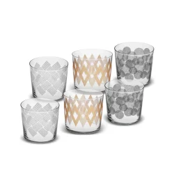 Karaca Ligne Wasserglas Set, 6-Teilig, 240 ml Multıfarben New