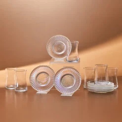 Karaca Lily 12-teiliges Türkisches Teeset für 6 Personen, 170 ml, Luster Outlet