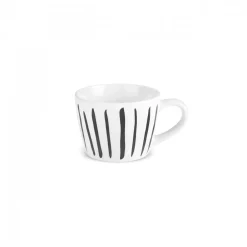 Karaca Linda Streifen Tasse, 350 ml Schwarz01 Outlet