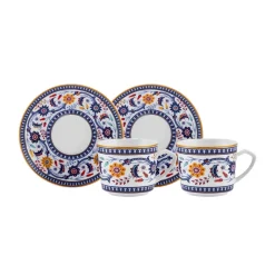 Karaca Linden-Kaffeetassen-Set, 2 Personen, 80 ml Blau01 New
