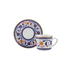 Karaca Linden-Kaffeetassen-Set, 2 Personen, 80 ml Blau01 New
