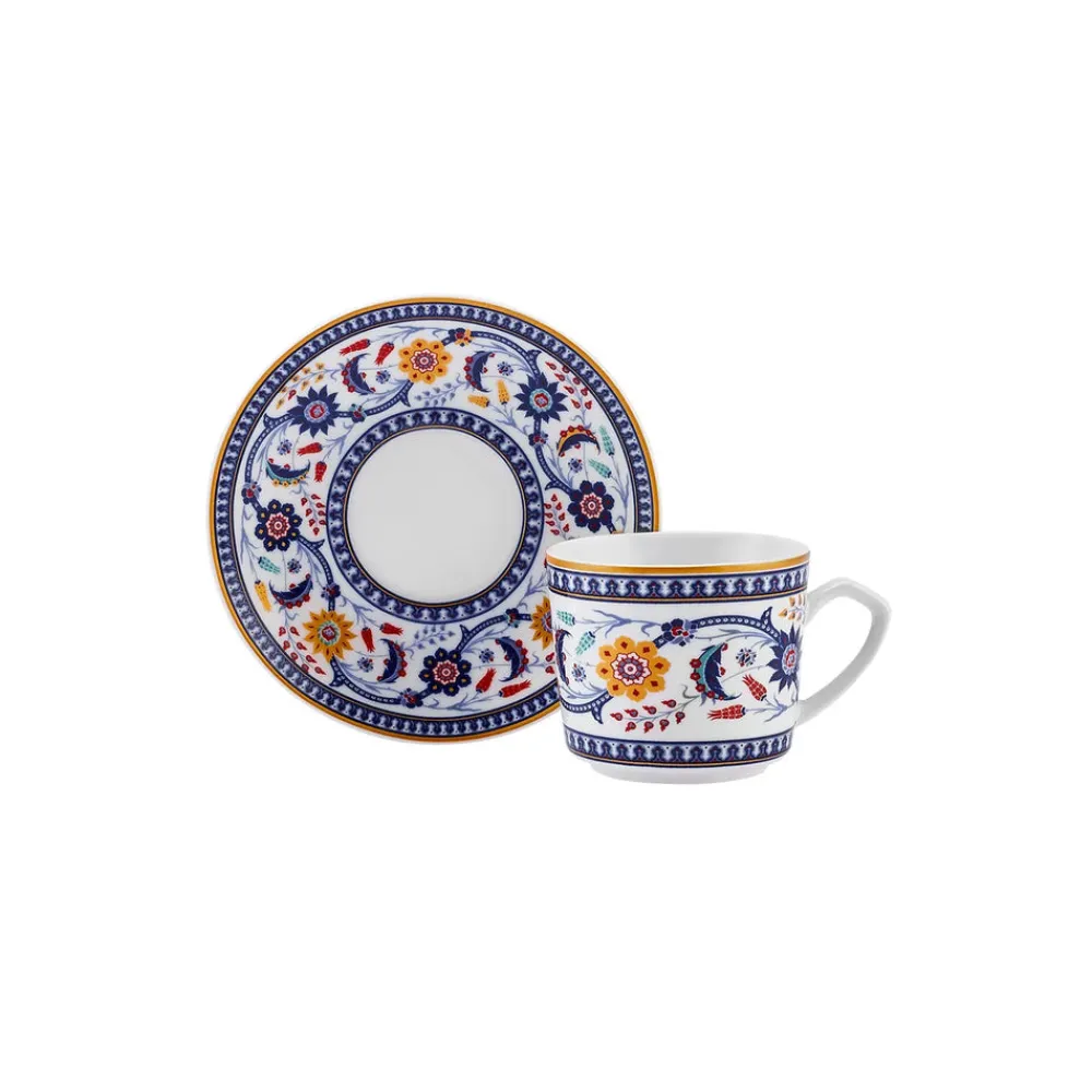 Karaca Linden-Kaffeetassen-Set, 2 Personen, 80 ml Blau01 New