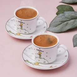 Karaca Little Prince 4-teiliges Mochatassen-Espressotassen Set für 2 Personen Multıfarben New