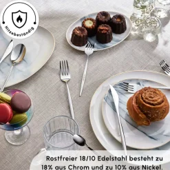 Karaca Lizbon 60-teiliges Besteck-Set für 12 Personen Platın Online