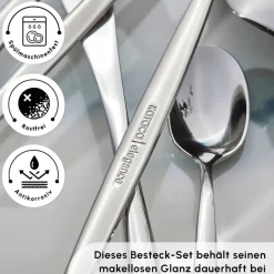 Karaca Lizbon 60-teiliges Besteck-Set für 12 Personen Platın Online
