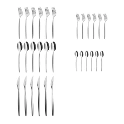 Karaca Lizbon 30-teiliges Besteck-Set für 6 Personen Sılber Hot