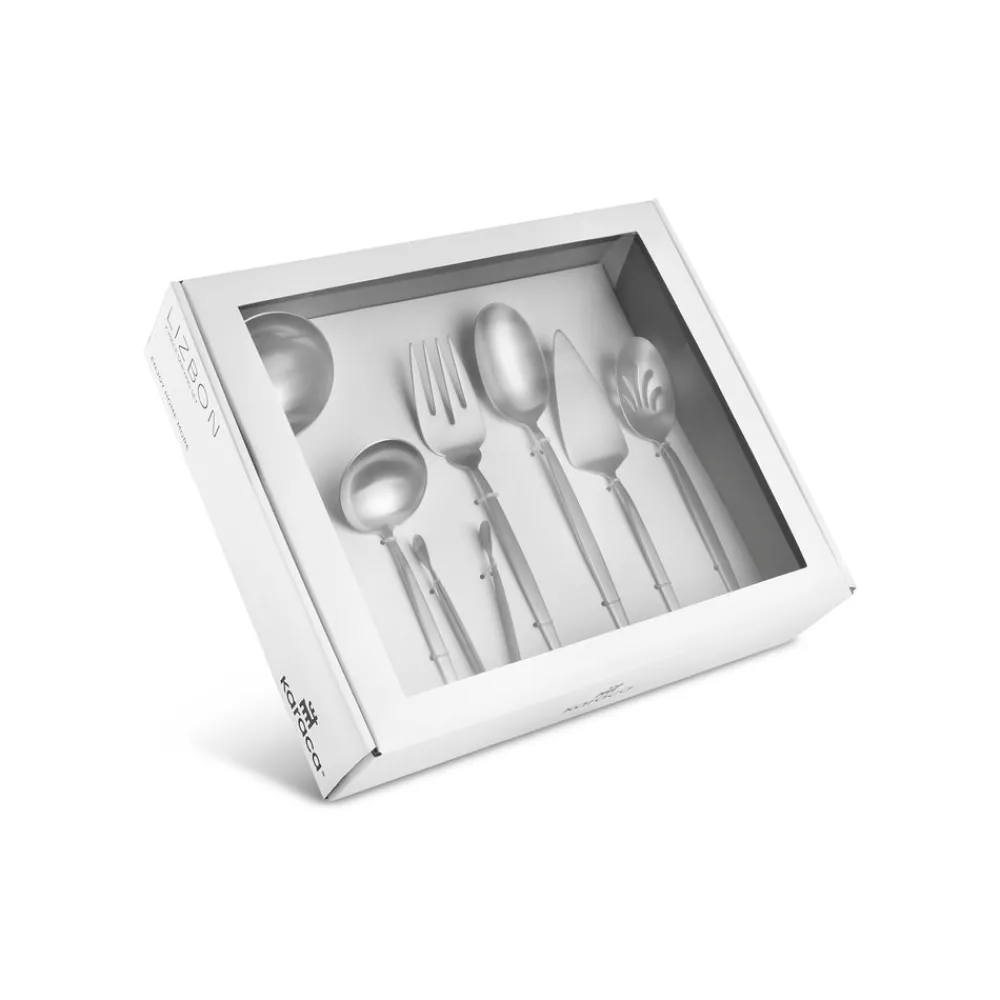 Karaca Lizbon 7-teiliges Servierset in Box, Silber Hot