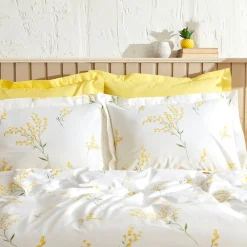 Karaca Loretta 100% Baumwolle Doppelbett Bettwäsche Set, Gelb Yellow Online