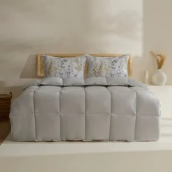 Karaca Loretta Bettwäsche-Set Doppelbett 200 x 220 cm, 100 % Baumwolle, Gelb Grau02