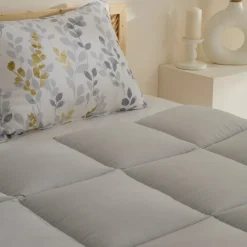 Karaca Loretta Bettwäsche-Set Doppelbett 200 x 220 cm, 100 % Baumwolle, Gelb Grau02