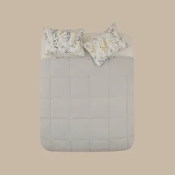 Karaca Loretta Bettwäsche-Set Doppelbett 200 x 220 cm, 100 % Baumwolle, Gelb Grau02