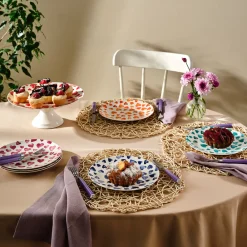 Karaca Lovely 7-teiliges Kuchen-Set für 6 Personen Rot02 Discount