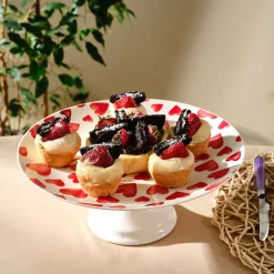 Karaca Lovely 7-teiliges Kuchen-Set für 6 Personen Rot02 Discount