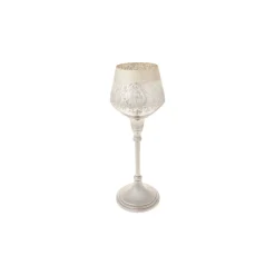 Karaca Lucca Şamdan Tealight Kerzenhalter Antikes Silber 30,5cm Sılber New