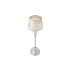Karaca Lucca Şamdan Tealight Kerzenhalter Antikes Silber 35,5cm Sılber Outlet