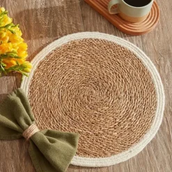 Karaca Luka Tischset aus Seegras und Jute, 37 cm, Ekru Ecru01 Hot
