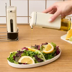Karaca Luminous, 3-teilige Öl- und Essigflasche, Inox Creme01 Online