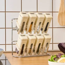 Karaca Luminous, 9-teiliges Gewürzgläser-Set, Creme Creme01