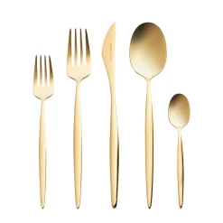 Karaca Lızbon Matte Gold 6-Personen 30-teiliges Besteckset Hot