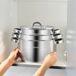 Karaca Magnus XLarge 6-teiliges Edelstahl-Topfset mit Induktionsboden Sale