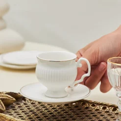 Karaca Malta Kaffeetassen-Set, 6 Personen, 100 ml Weıß01 New