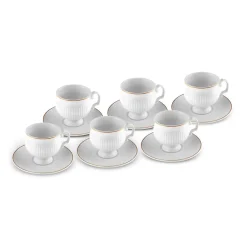 Karaca Malta Kaffeetassen-Set, 6 Personen, 100 ml Weıß01 New
