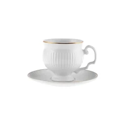 Karaca Malta Kaffeetassen-Set, 6 Personen, 100 ml Weıß01 New
