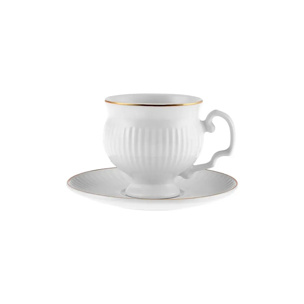 Karaca Malta Kaffeetassen-Set, 6 Personen, 100 ml Weıß01 New