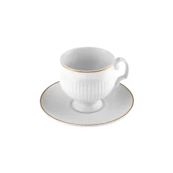 Karaca Malta Kaffeetassen-Set, 6 Personen, 100 ml Weıß01 New