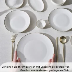 Karaca Marcelo Geschirr und Frühstücks Set, 88 Teilig Gold Best