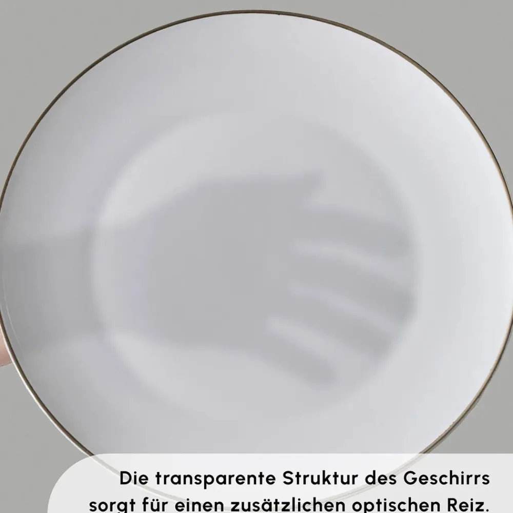 Karaca Marcelo Geschirr und Frühstücks Set, 88 Teilig Gold Best