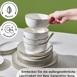 Karaca Marcelo Geschirr und Frühstücks Set, 88 Teilig Gold Best