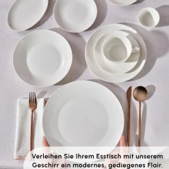 Karaca Marcelo Weiß Geschirr und Frühstücks Set, 88 Teilig Weıß01 Online