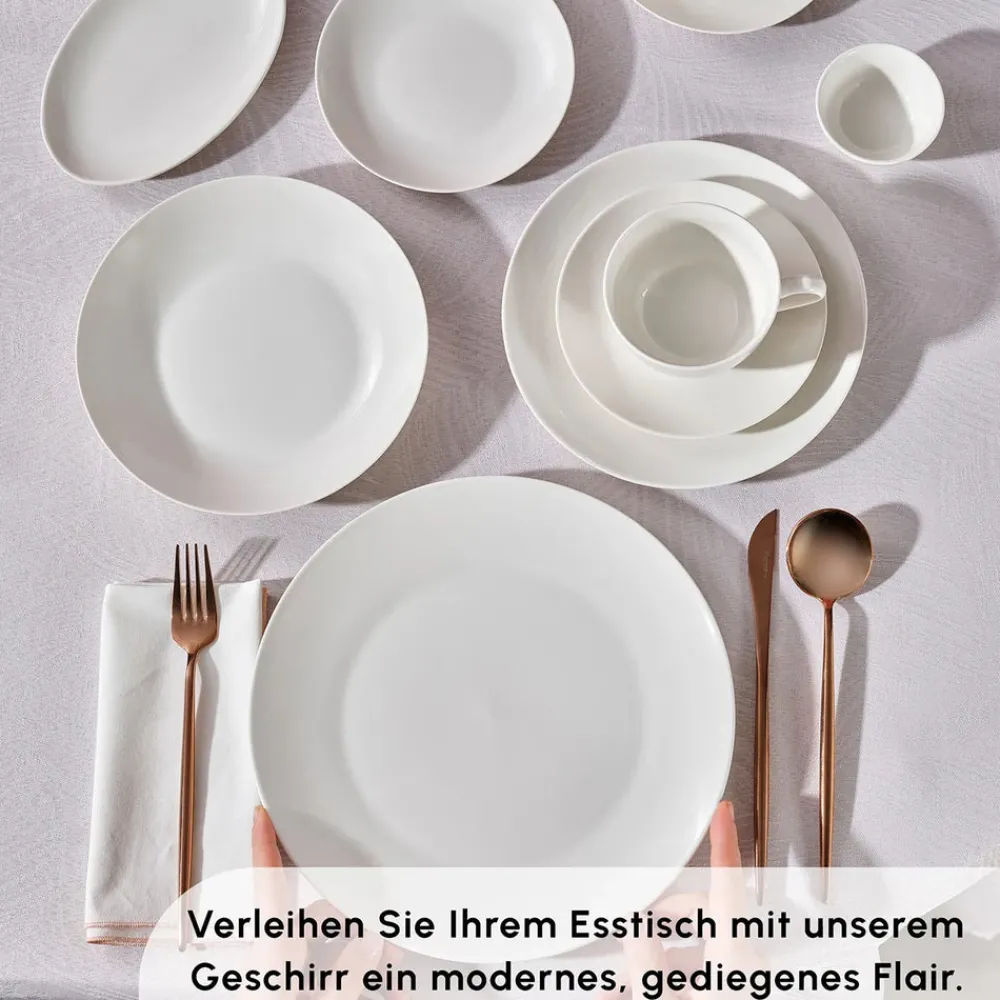 Karaca Marcelo Weiß Geschirr und Frühstücks Set, 88 Teilig Weıß01 Online