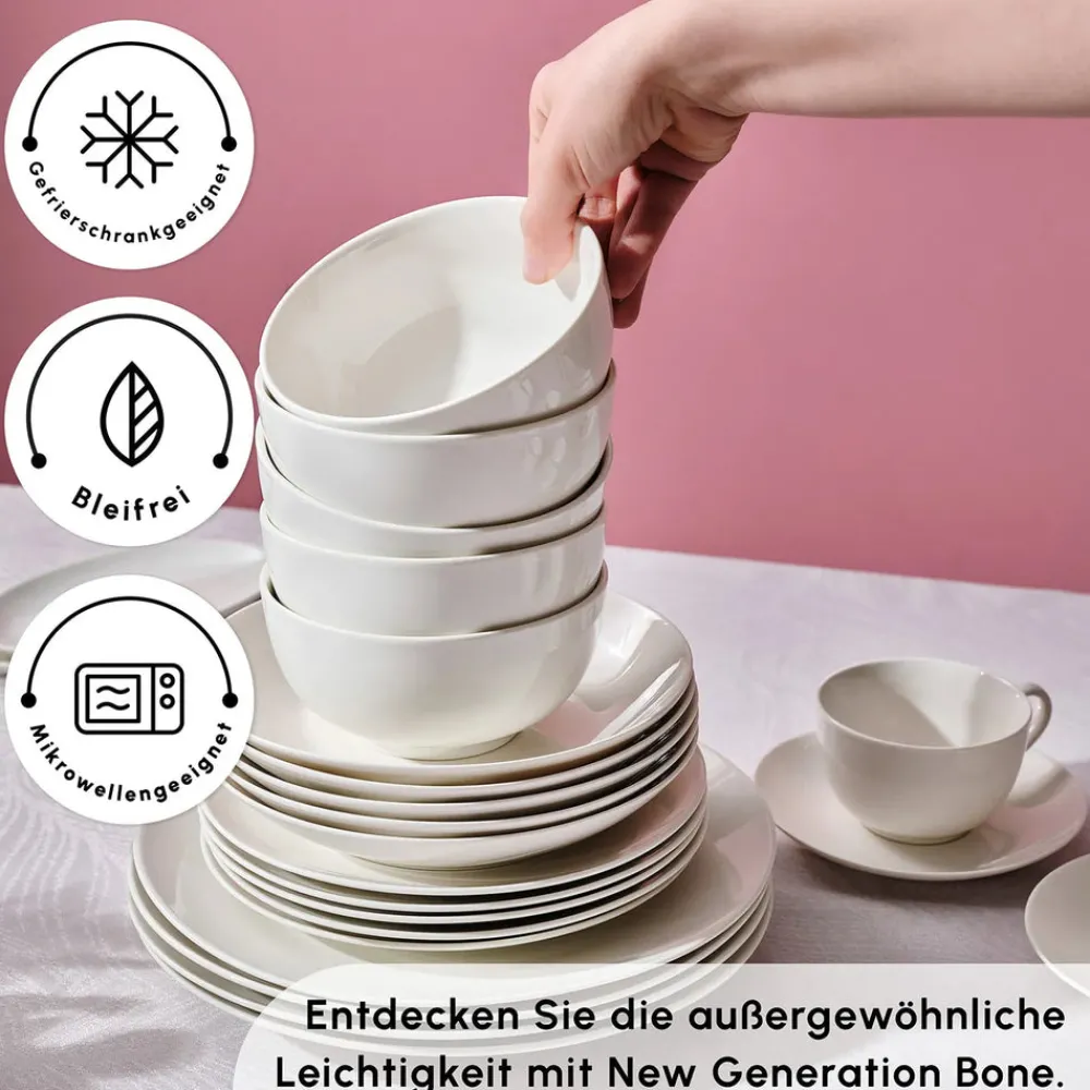 Karaca Marcelo Weiß Geschirr und Frühstücks Set, 88 Teilig Weıß01 Online