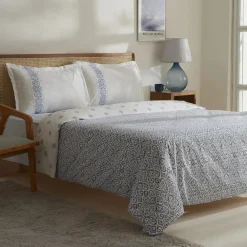Karaca Marino Bettwäsche-Set aus 100 % türkischer Baumwolle, Doppelbett, Blau Outlet