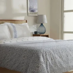 Karaca Marino Bettwäsche-Set aus 100 % türkischer Baumwolle, Doppelbett, Blau Outlet