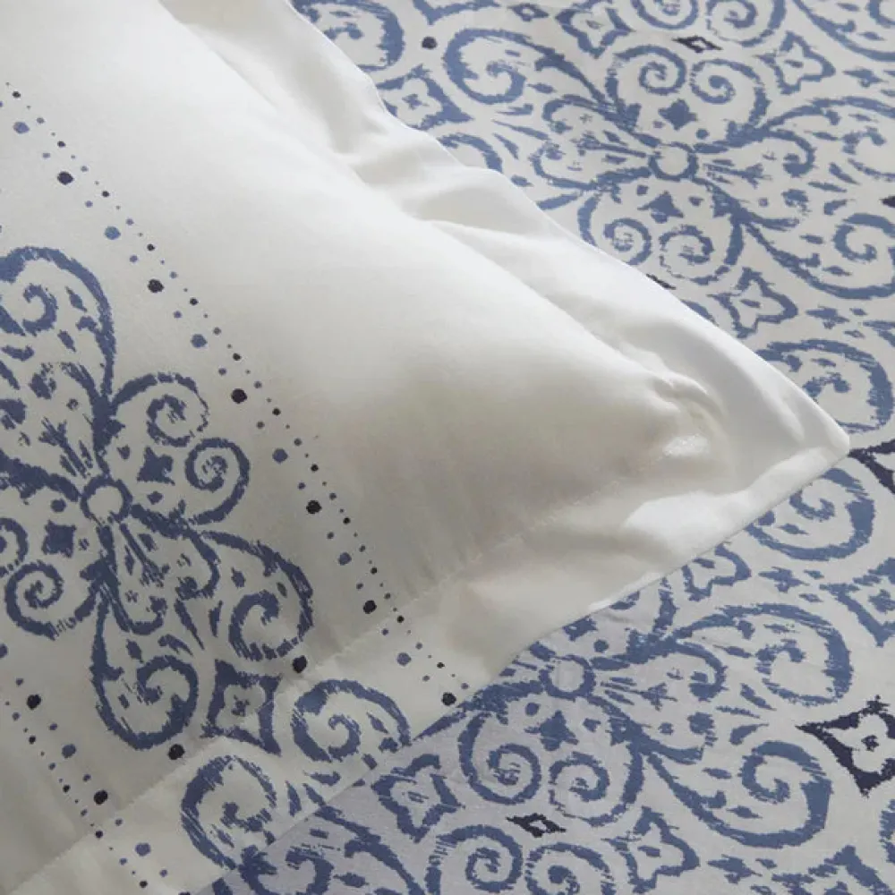 Karaca Marino Bettwäsche-Set aus 100 % türkischer Baumwolle, Doppelbett, Blau Outlet
