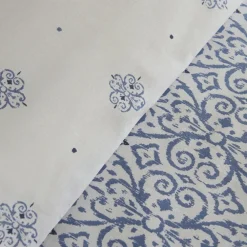 Karaca Marino Bettwäsche-Set aus 100 % türkischer Baumwolle, Doppelbett, Blau Outlet