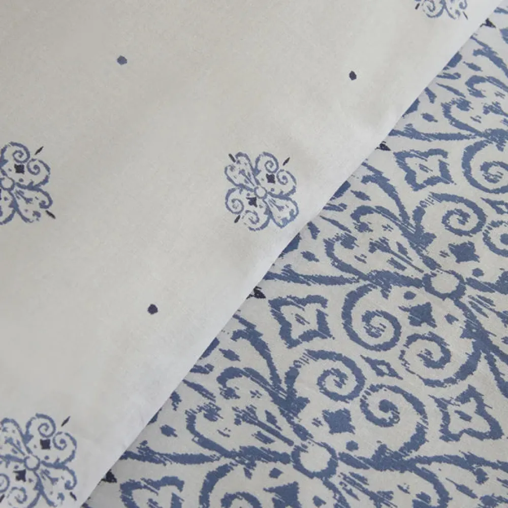 Karaca Marino Bettwäsche-Set aus 100 % türkischer Baumwolle, Doppelbett, Blau Outlet