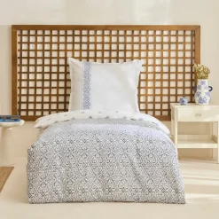 Karaca Marino Renforcé Bettwäsche-Set, Einzelbett, Blau Clearance