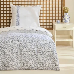 Karaca Marino Renforcé Bettwäsche-Set, Einzelbett, Blau Clearance