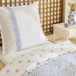 Karaca Marino Renforcé Bettwäsche-Set, Einzelbett, Blau Clearance